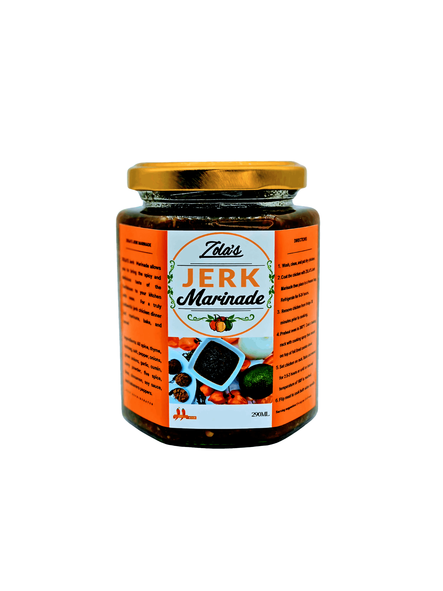 Zola's Jerk Marinade jars — 170ml and 290ml